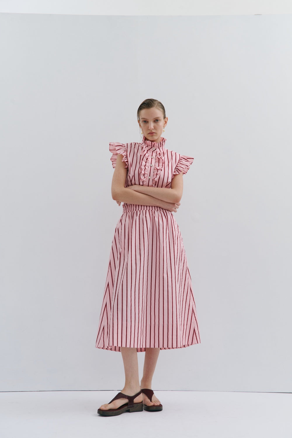 MAEVARII MAD HATTERS PINSTRIPE SKIRT