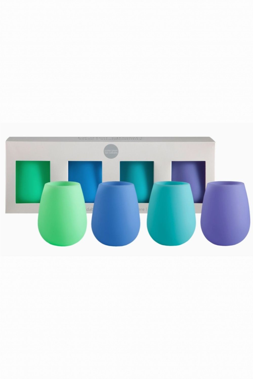 PORTER GREEN MARINE FEGG SILICONE GLASSES SET OF 4