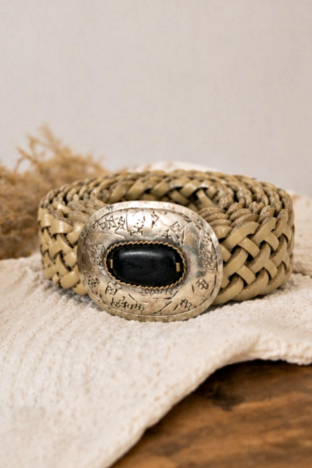 MERCURY PLAITED BELT VANILLA