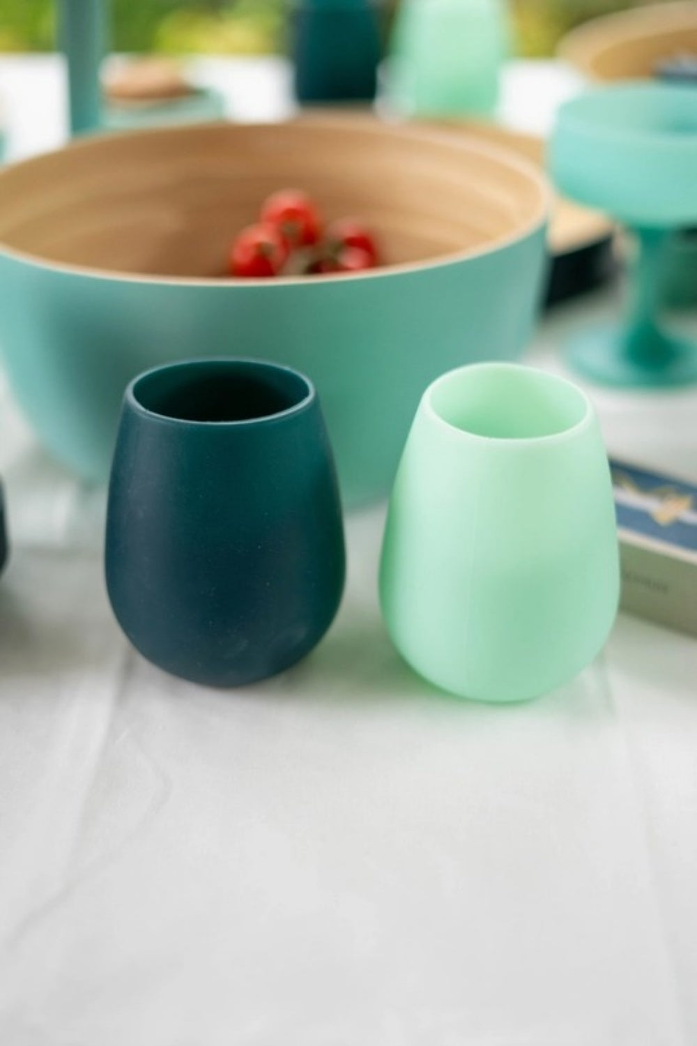 PORTER GREEN MIST + INK SILICONE GLASSES SET OF 2