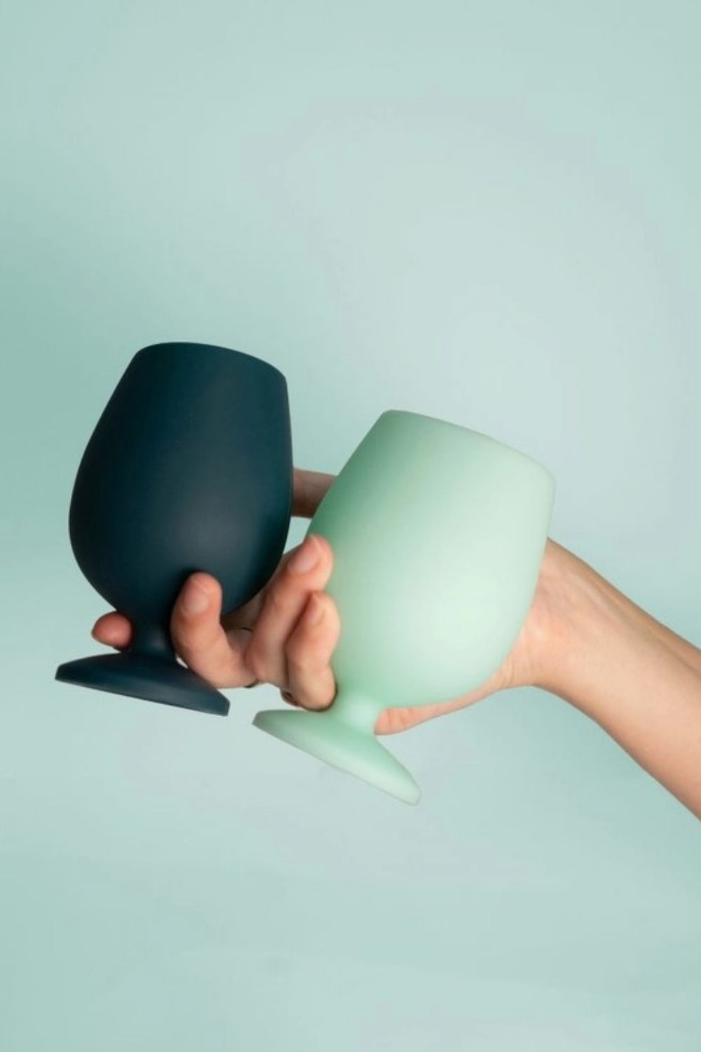 PORTER GREEN MIST + INK SILICONE WINE GLASSES SET OF 2