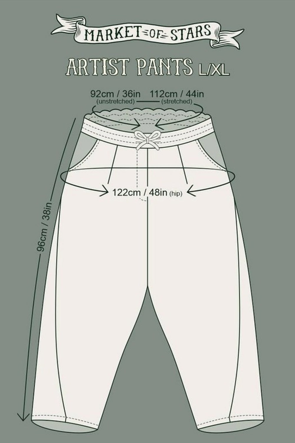 MARKET OF STARS LET THE LIGHT IN CROPPED LINEN ARTIST PANT