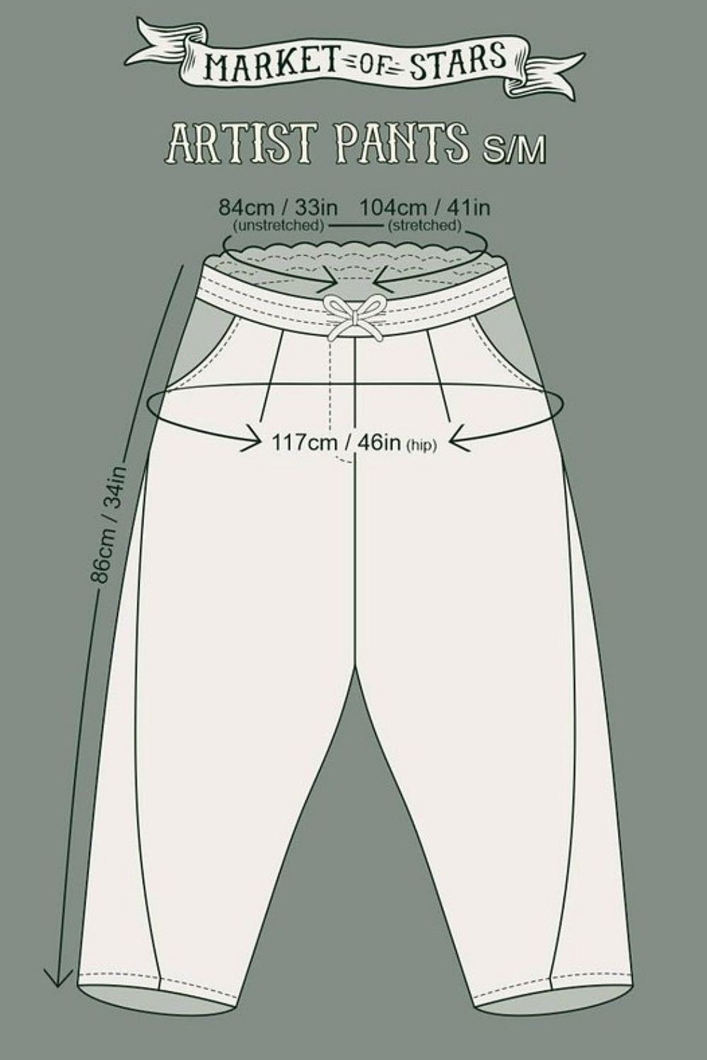 MARKET OF STARS LET THE LIGHT IN CROPPED LINEN ARTIST PANT