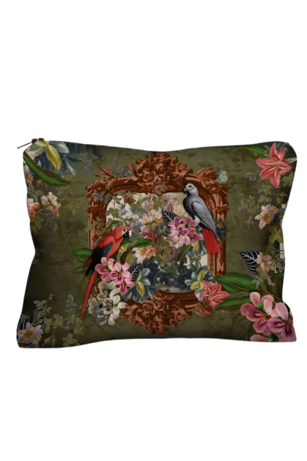 VOGLIO BENE PARROQUET VELVET ZIP POUCH