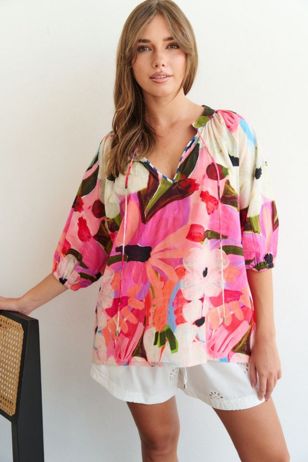 COLLECTIVO RENEE BLOUSE SUMMER BLOSSOM