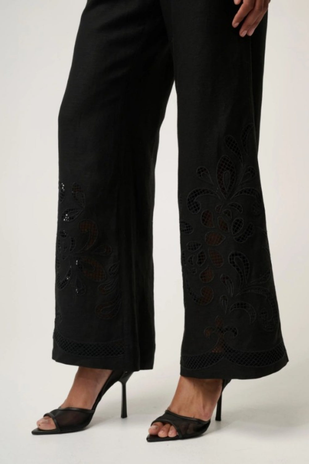 ONCE WAS RHEA LINEN VISCOSE EMBROIDERED PANT
