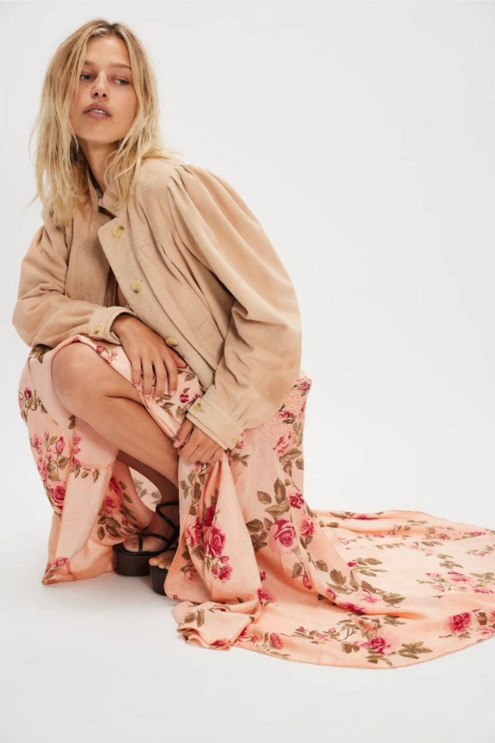 FREE PEOPLE ROWAN MAXI SKIRT FALLING FLORAL