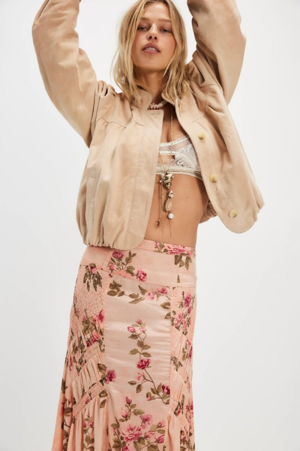 FREE PEOPLE ROWAN MAXI SKIRT FALLING FLORAL