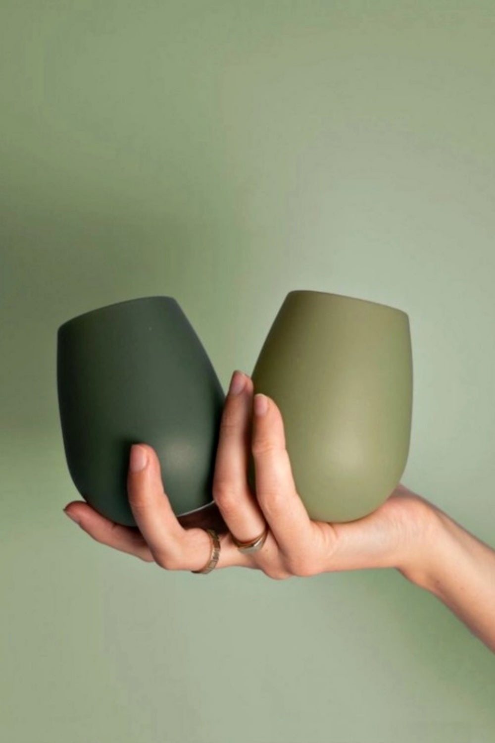 PORTER + GREEN SAGE + OLIVE SILICONE GLASSES SET OF 2