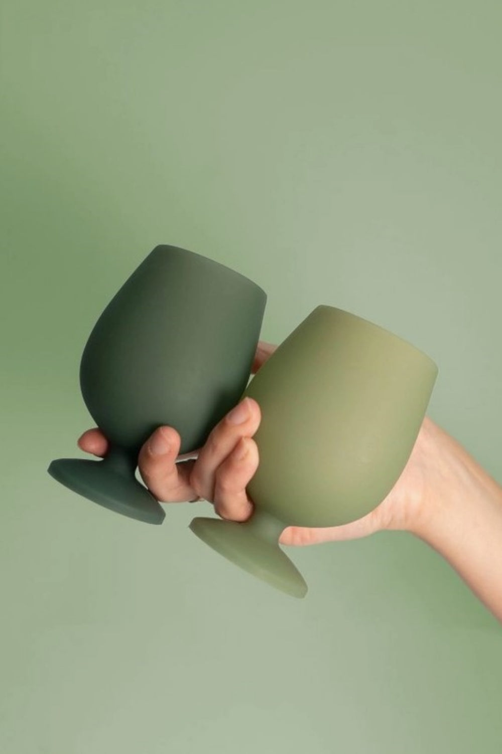 PORTER GREEN SAGE + OLIVE SILICONE WINE GLASSES SET OF 2