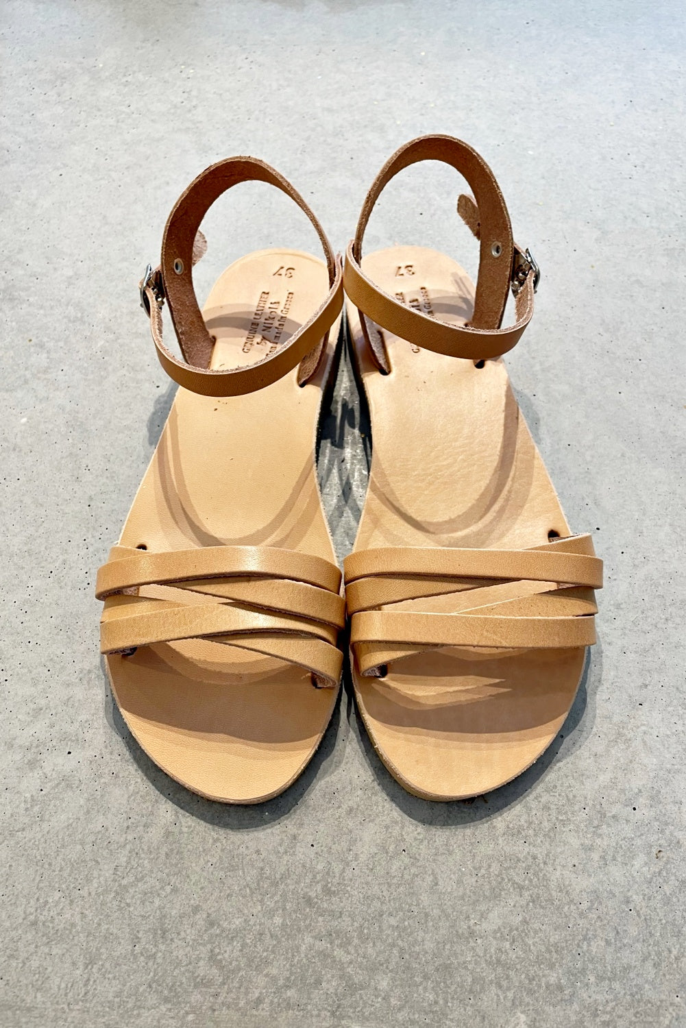 SANTORINI GREEK LEATHER SANDAL NATURAL
