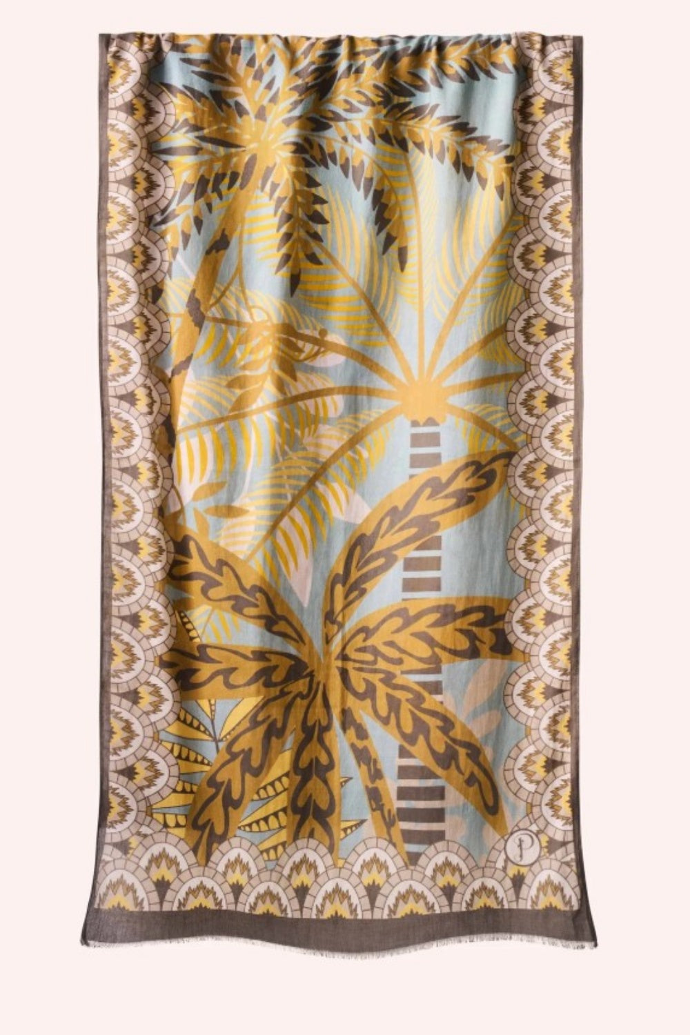 POWDER PATTERNED PALMS SCARF