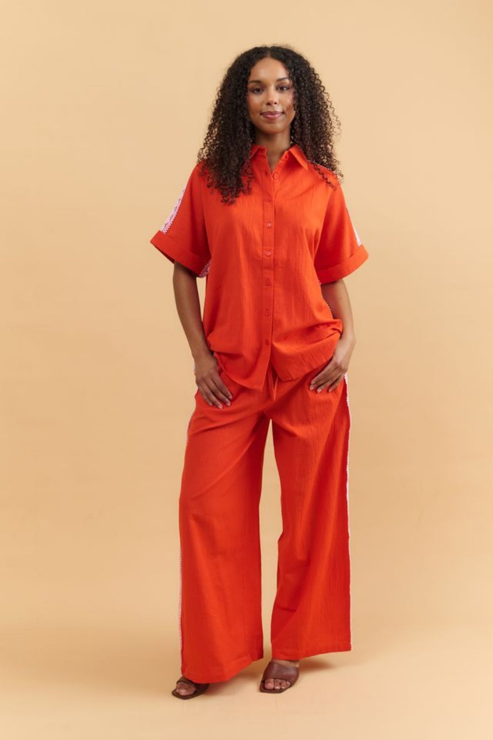 COLLECTIVO SCARLETT PANT CRIMSON ORANGE