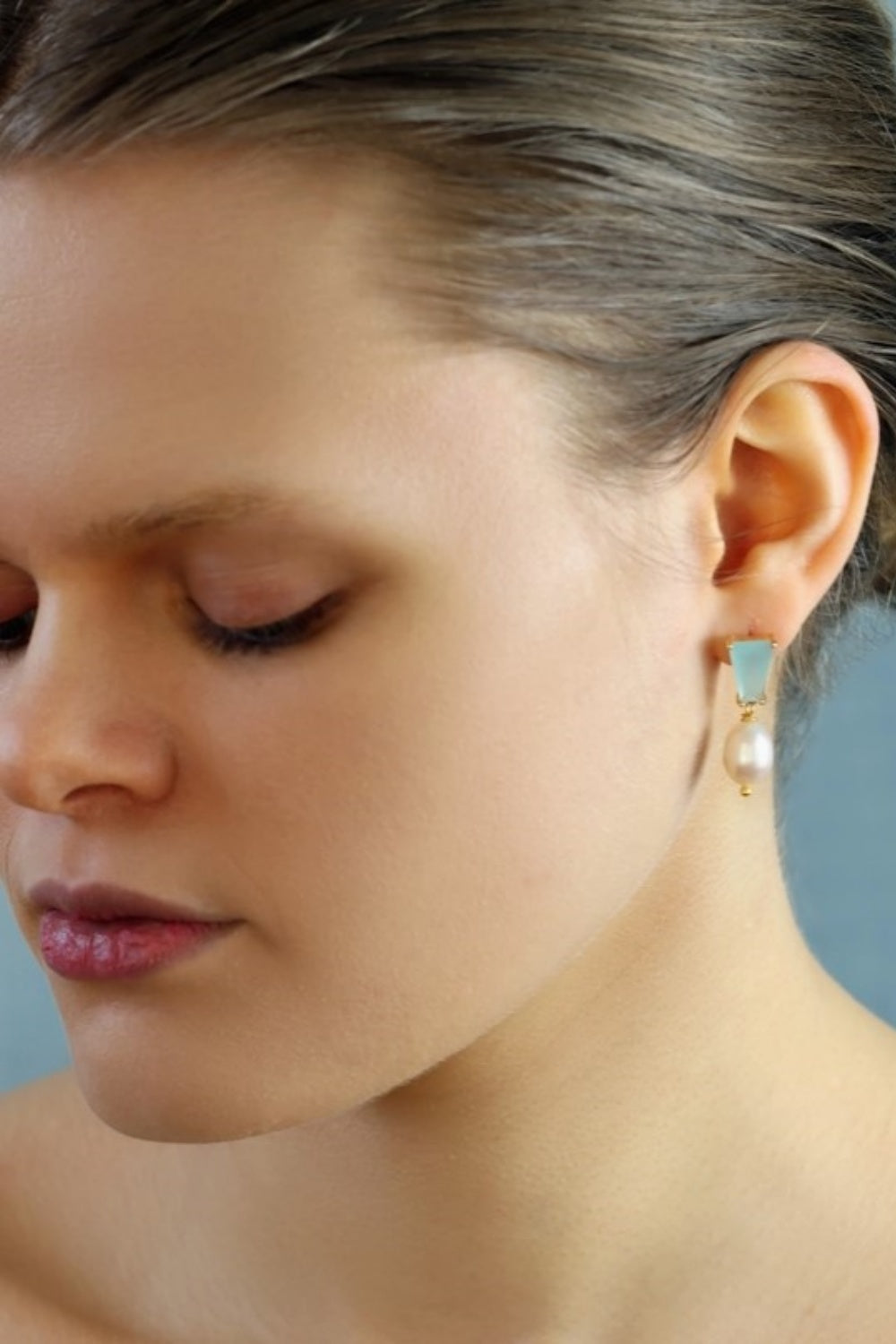 SILK PURSE SOW'S EAR SEAFOAM TURQUOISE AND FRESHWATER EARRINGS