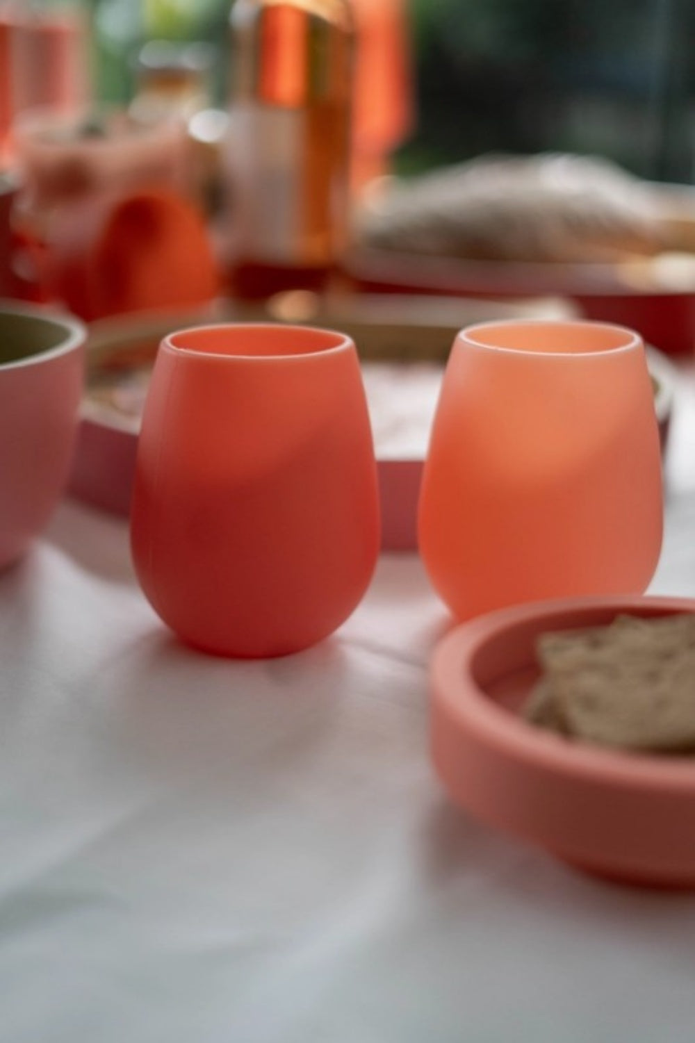 PORTER + GREEN TERRA + PEACH SILICONE GLASSES SET OF 2