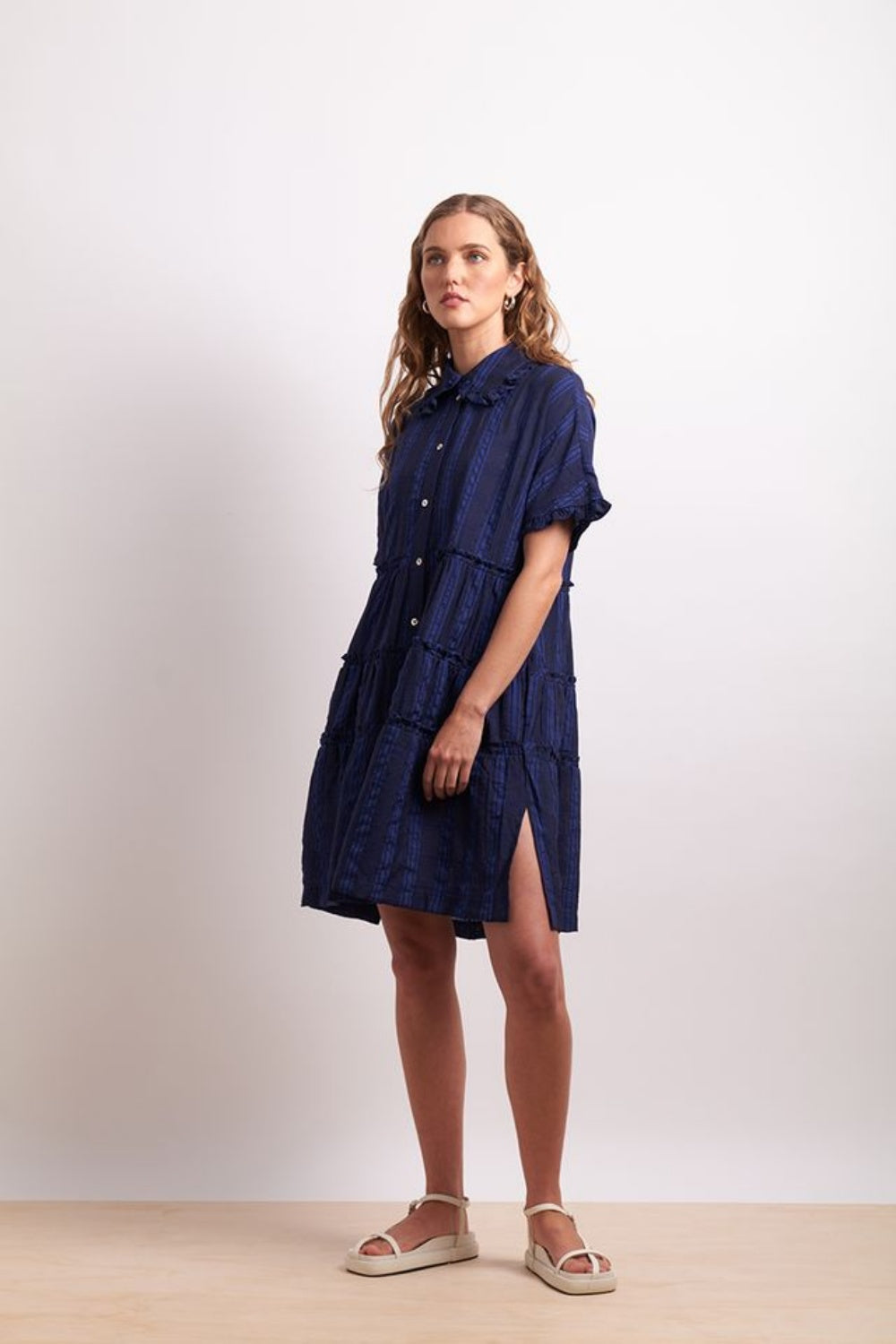 NERIS THE RUFFLES DRESS LAPIS