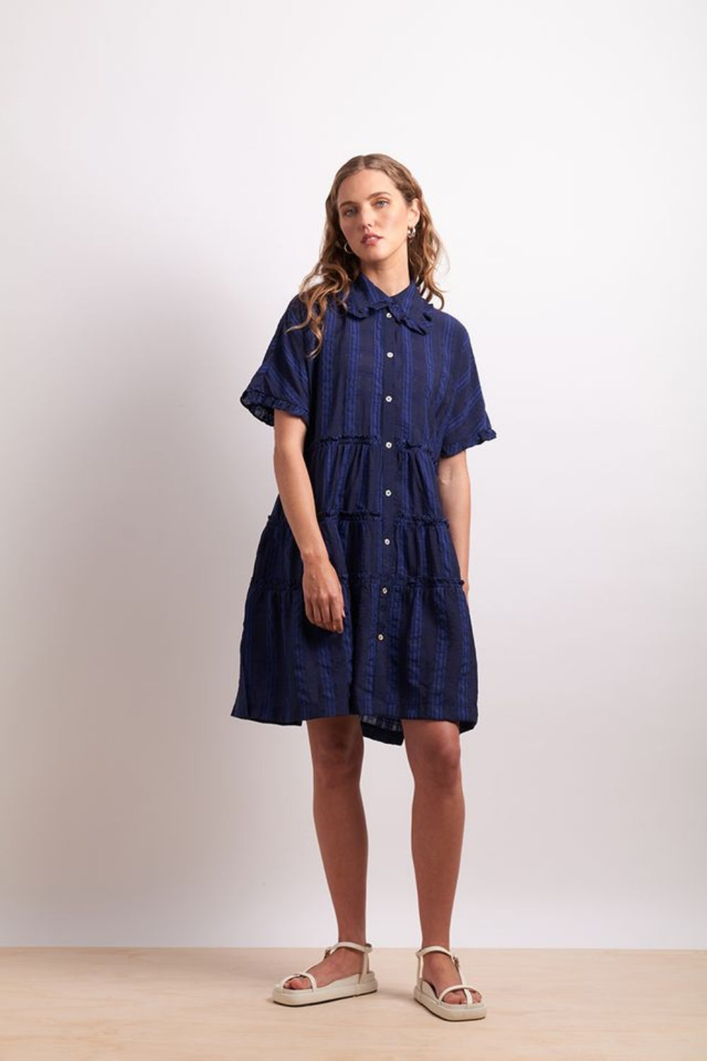 NERIS THE RUFFLES DRESS LAPIS