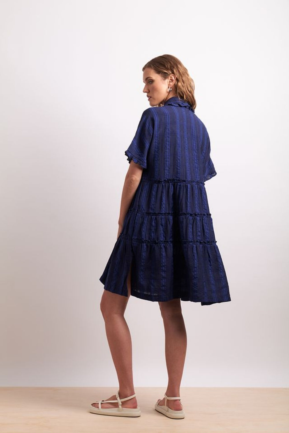 NERIS THE RUFFLES DRESS LAPIS