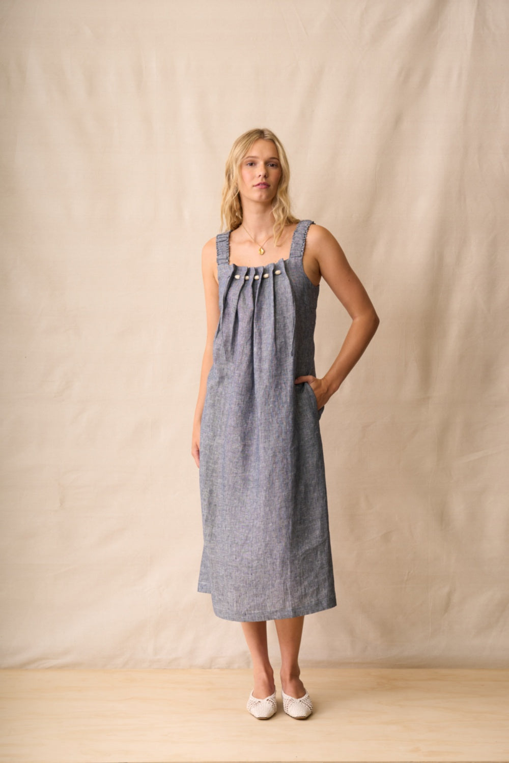 NERIS THRU + THRU DRESS INDIGO MARL