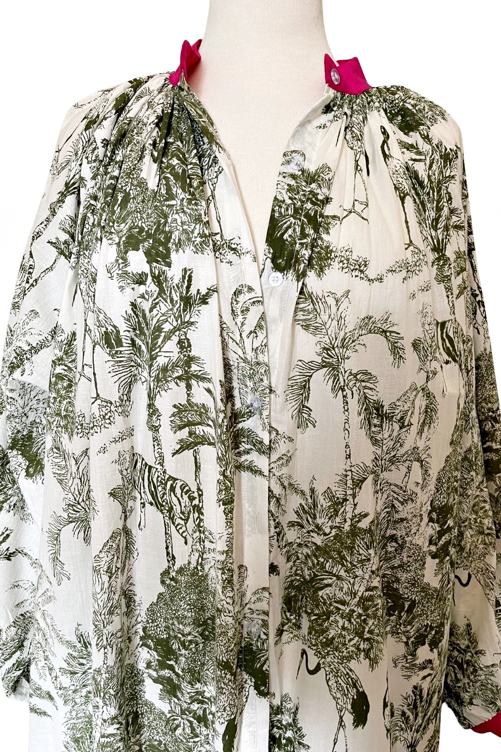 ROSELLE PHOENIX DUSTER DRESS OLIVE TOILE
