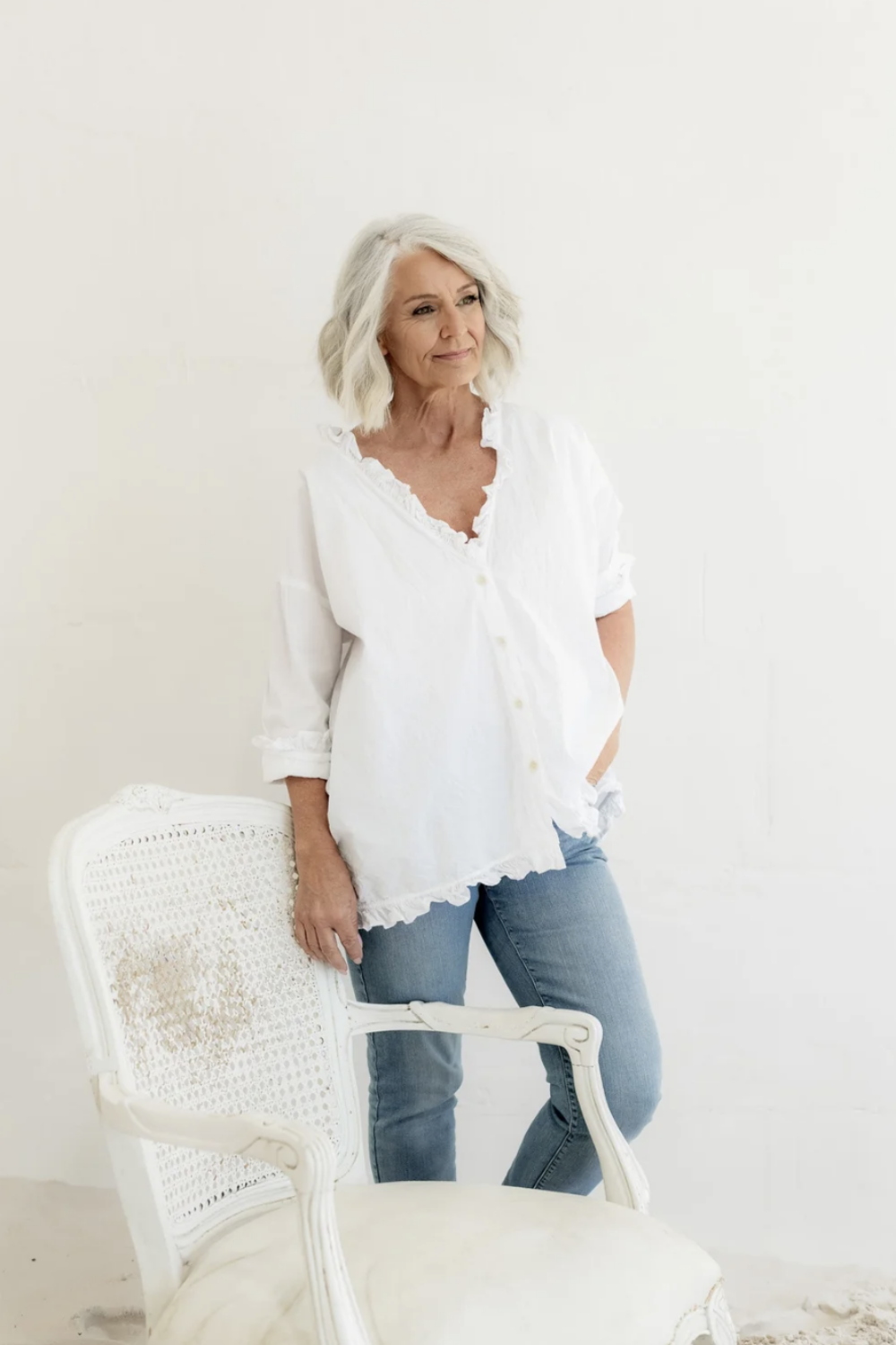 MEG BY DESIGN TULLY SHIRT WHITE