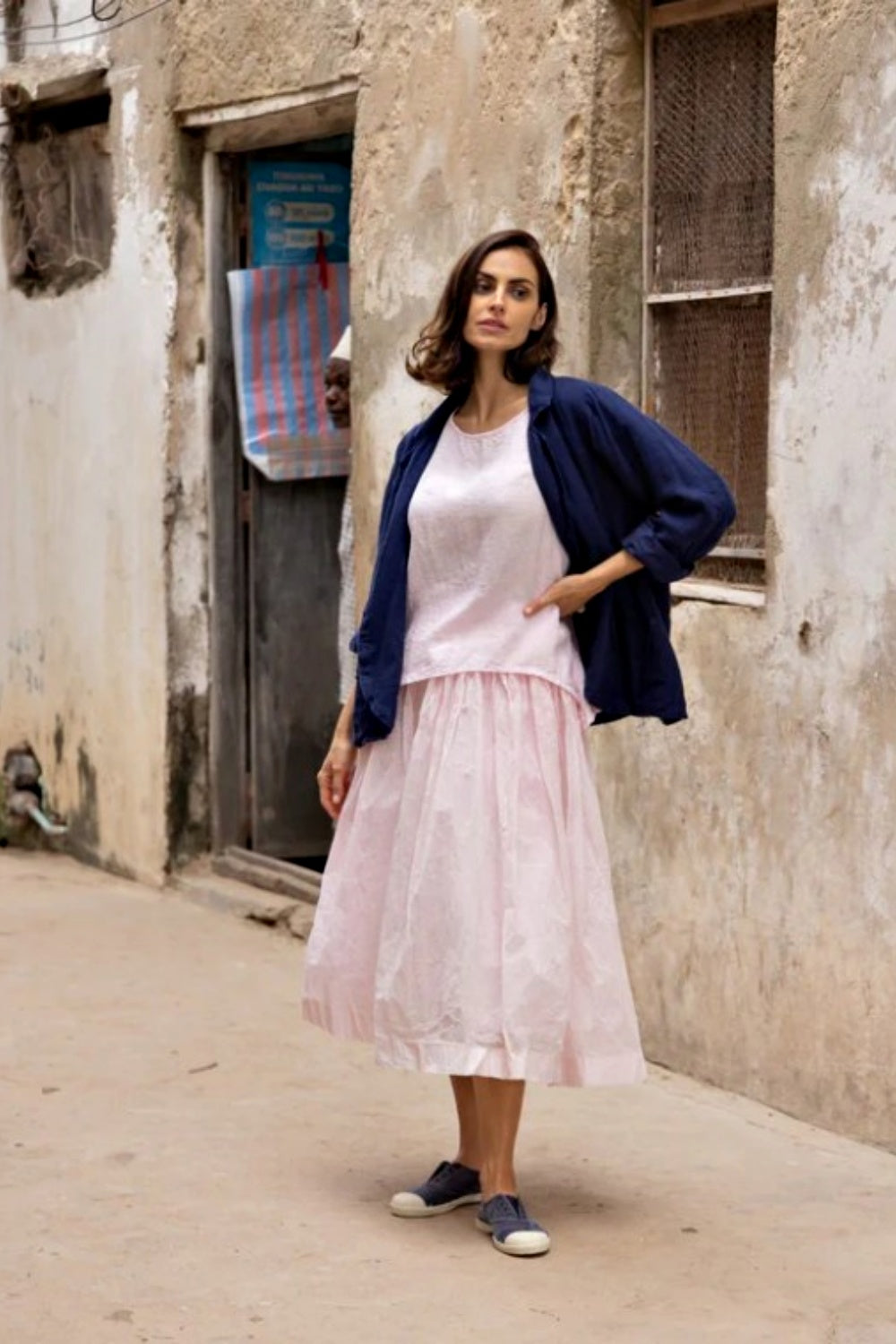 MEG BY DESIGN TUTU SLIP LONG COTTON ORGANDY PALE PINK