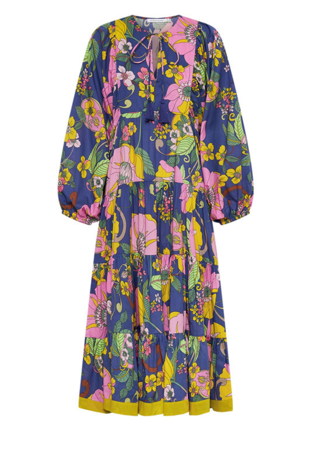 BOHEMIAN TRADERS VIVID BOHO MIDI DRESS NAVY