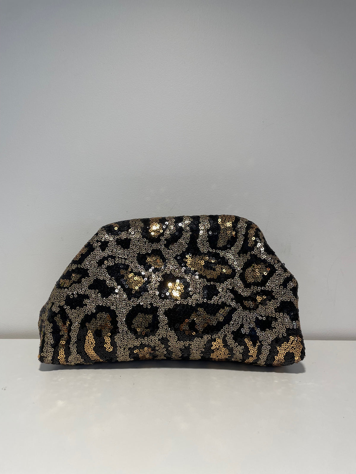 WILD CHILD SEQUIN LEOPARD CLUTCH