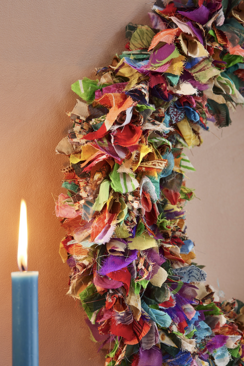 SILENT NIGHT SARI FABRIC WREATH LARGE