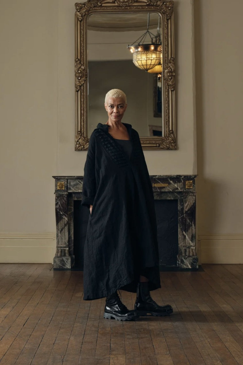 MEG BY DESIGN YVES TUXEDO DRESS LINEN BLACK