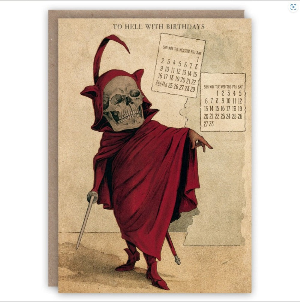 THE PATTERN BOOK TO HELL WITH BIRTHDAYS GREETING CARD