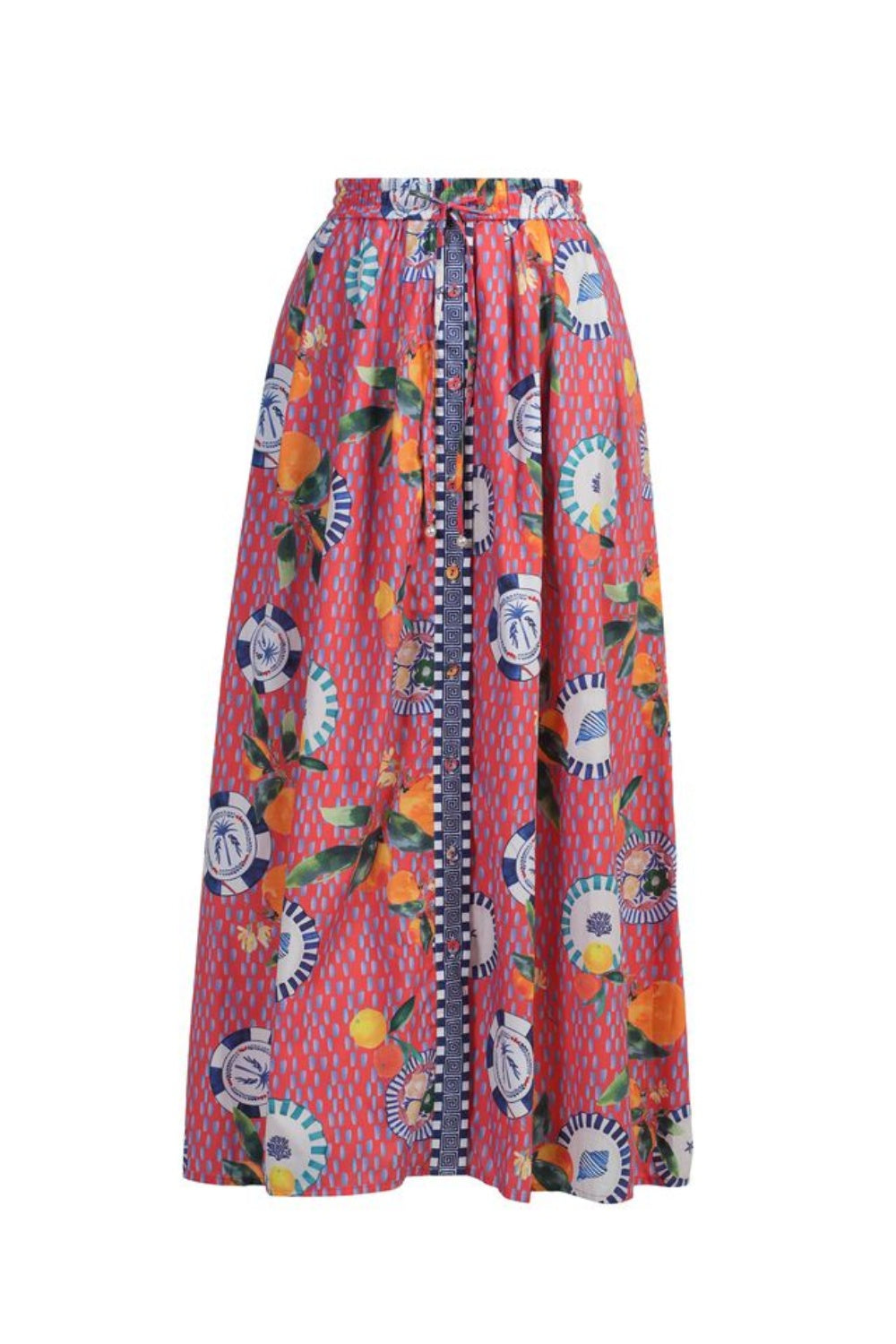 EMILY LOVELOCK BERNIE LAVA RED SKIRT