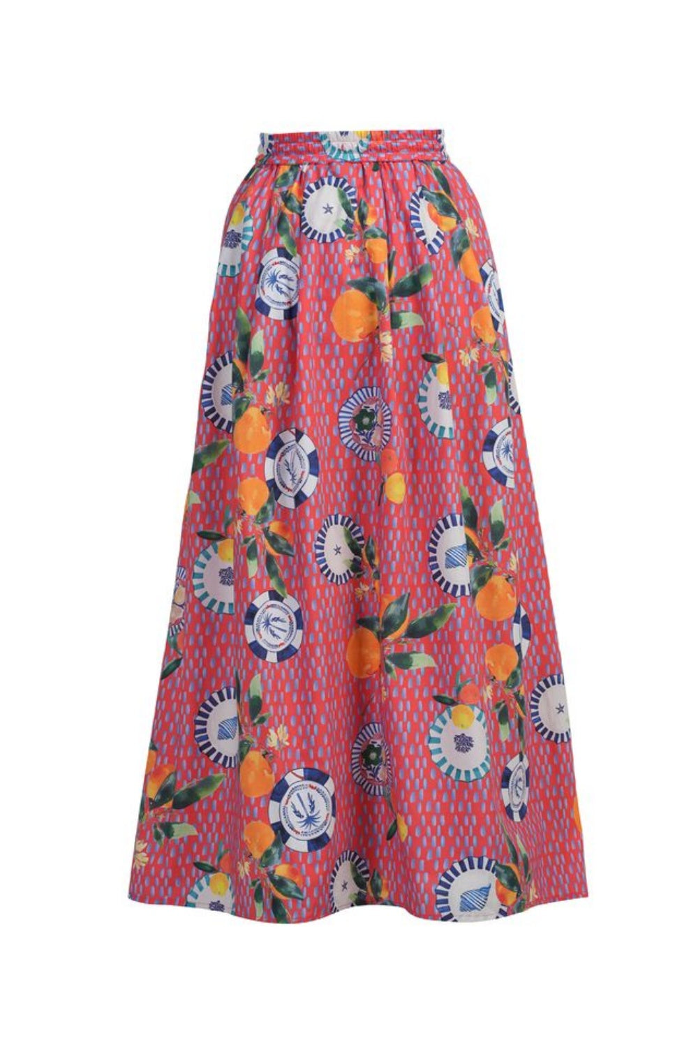 EMILY LOVELOCK BERNIE LAVA RED SKIRT