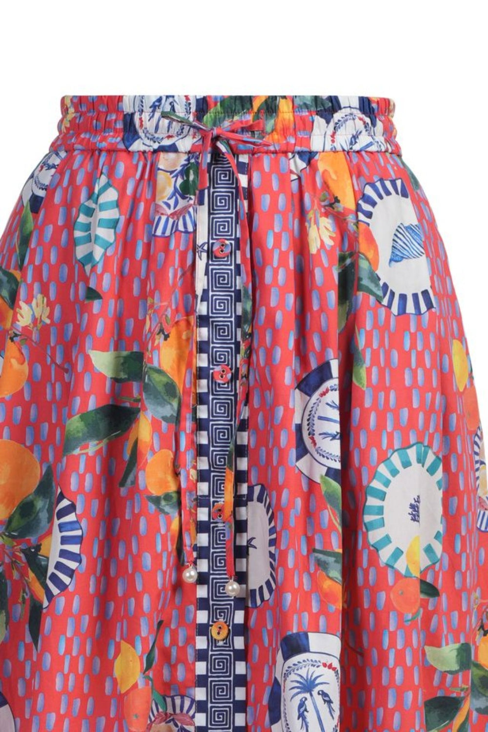 EMILY LOVELOCK BERNIE LAVA RED SKIRT