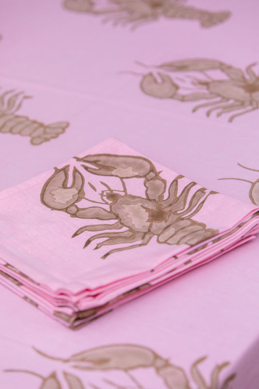 MANDALAY DESIGNS BIG LOBSTER NAPKIN SET HIBISCUS