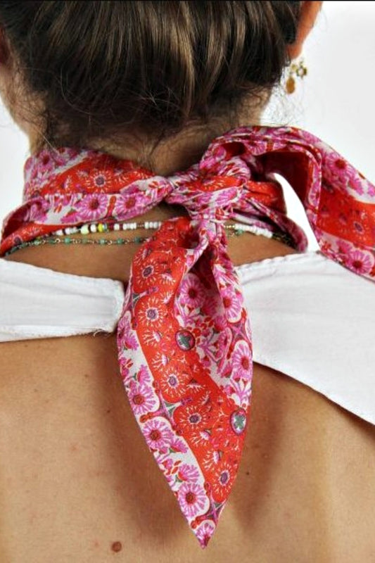 LES BELLES VAGABONDES MINI SCARF AGADIR FUCHSIA