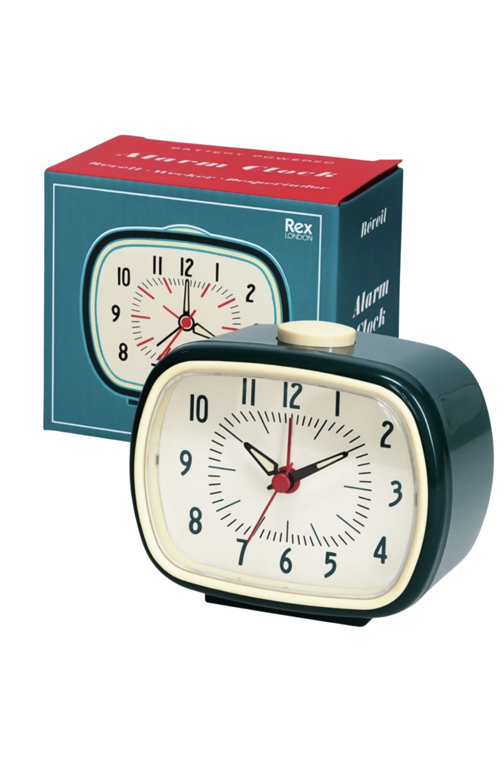 REX LONDON RETRO ALARM CLOCK TEAL