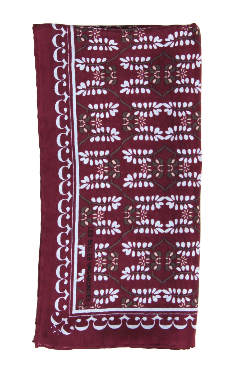 LES BELLES VAGABONDES ALBERTINE MINI SCARF BORDEAUX