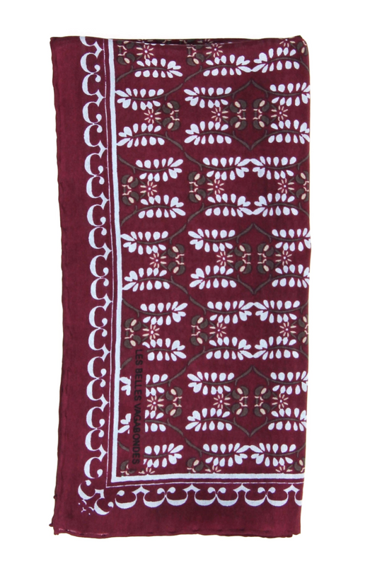 LES BELLES VAGABONDES ALBERTINE MINI SCARF BORDEAUX