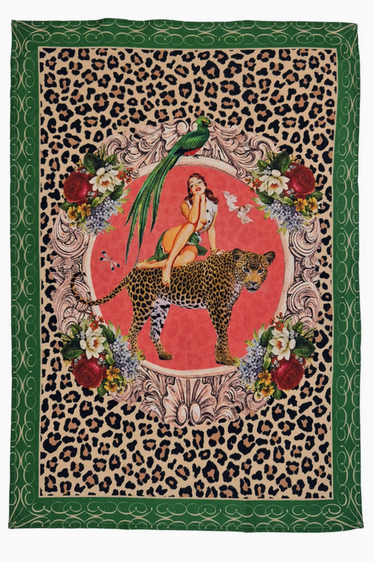 QUEEN K ALICE RETRO 100% LINEN TEA TOWEL