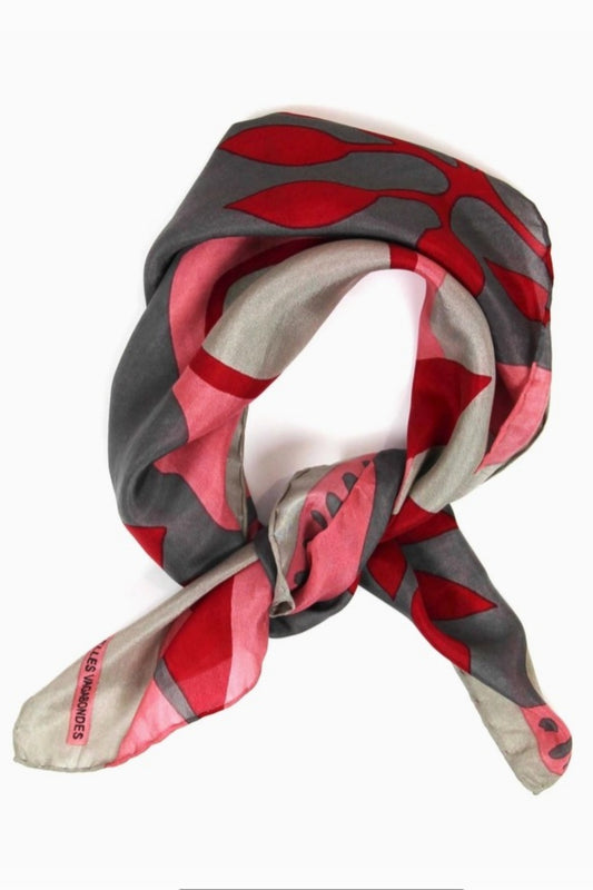 LES BELLES VAGABONDES MINI SILK SCARF ARALIA ROSE