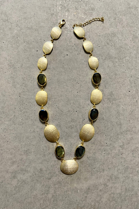 ATLAS GOLD + LABRADORITE NECKLACE