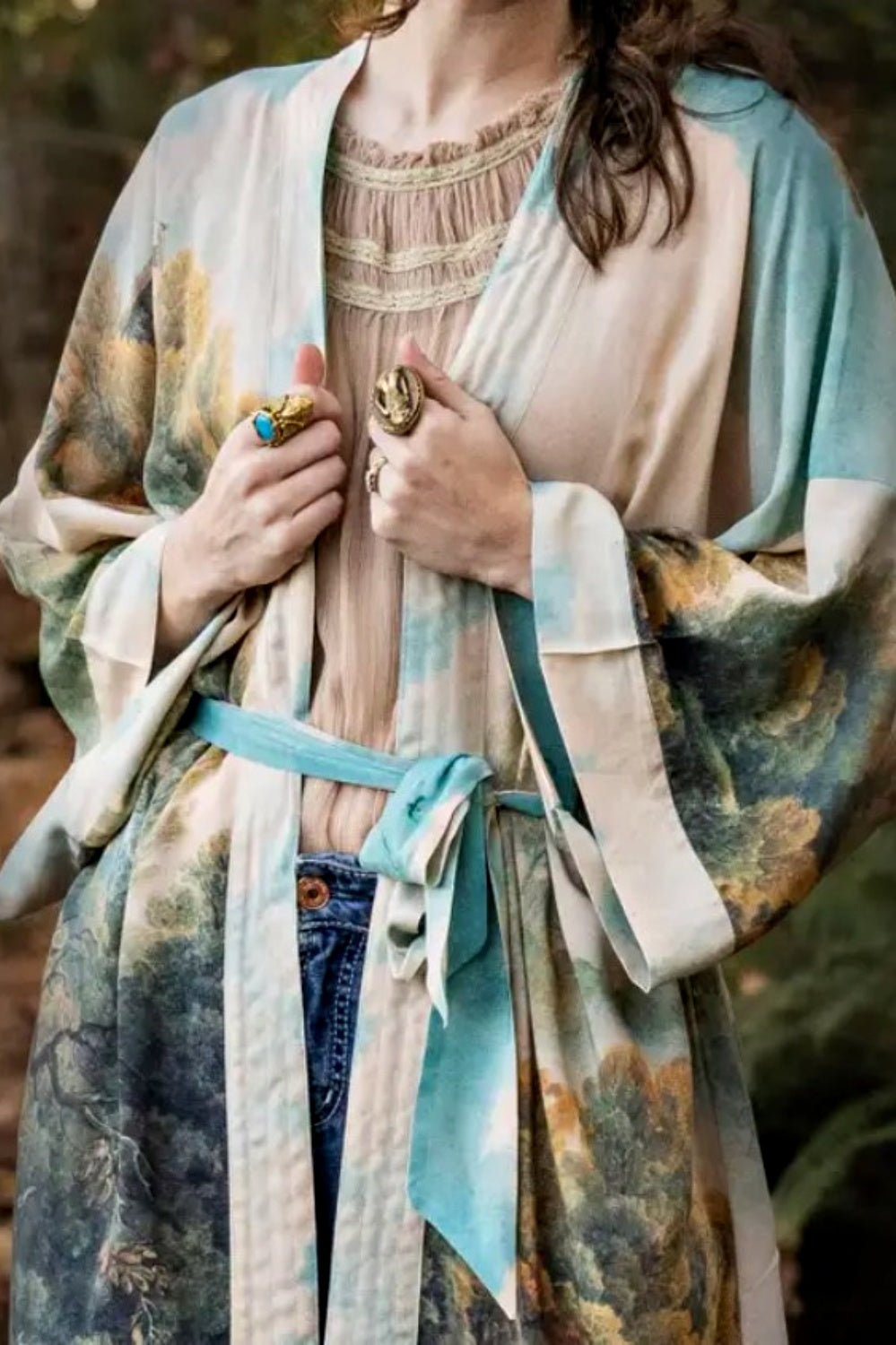 MARKET OF STARS AWAKENING LONG DUSTER BAMBOO KIMONO