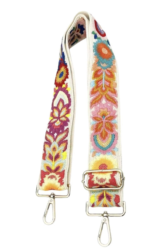 FOLKLORE ADJUSTABLE BAG STRAP CREAM