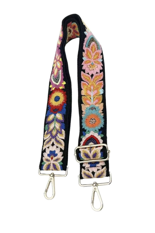 FOLKLORE ADJUSTABLE BAG STRAP BLACK