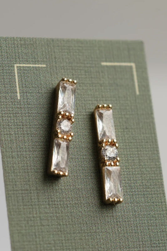 SILK PURSE ART DECO BAGUETTE EARRINGS