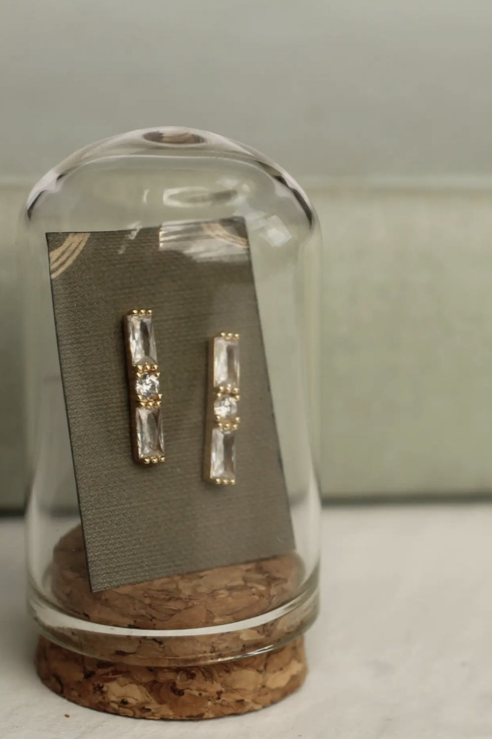SILK PURSE ART DECO BAGUETTE EARRINGS