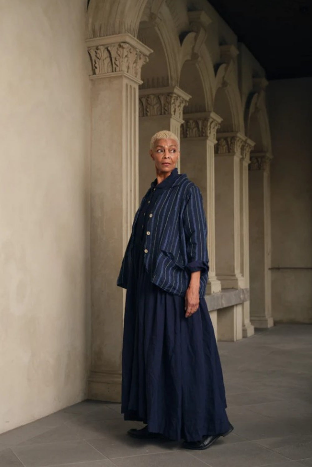 MEG BY DESIGN BARIDI LINEN JACKET NAVY