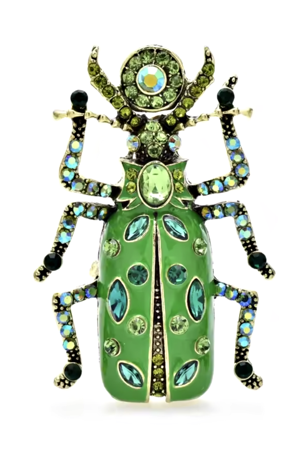 EDIE BEETLE BROOCH GREEN