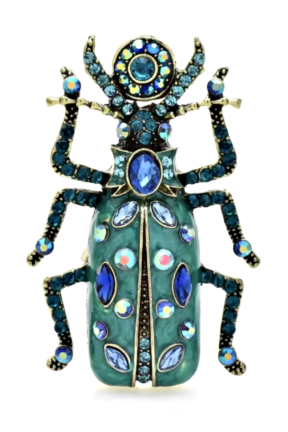 EDIE BEETLE BROOCH TEAL
